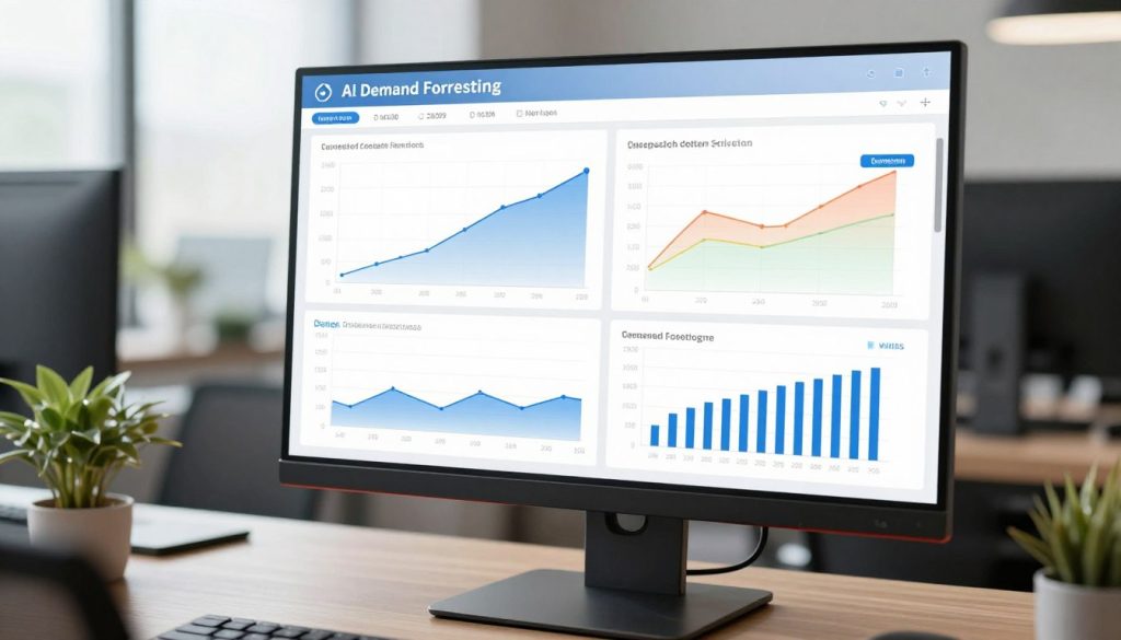 Computer screen showing AI-powered demand forecast with visualisations