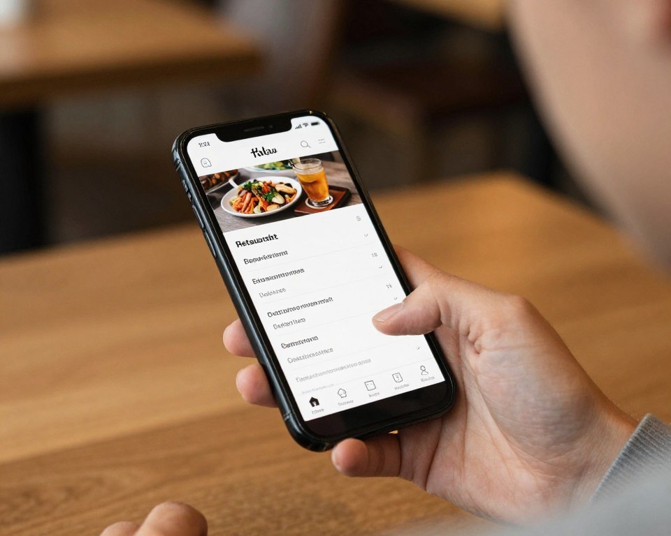 Customer browsing a digital menu