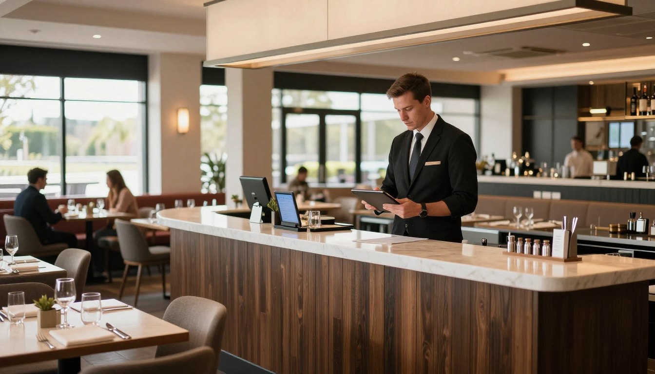 Hospitality software for hotels with restaurants supporting a hotel dining operation