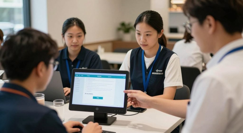 Hospitality staff training for a new system