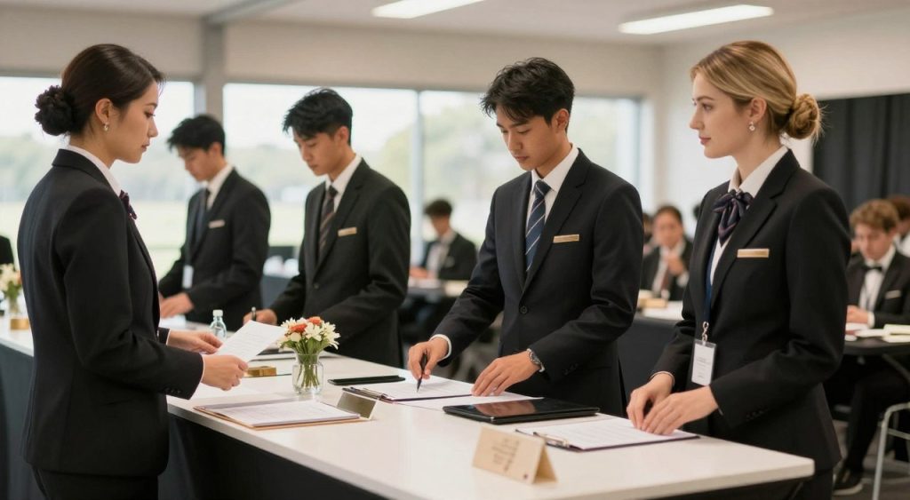 Hospitality venue staff working across locations