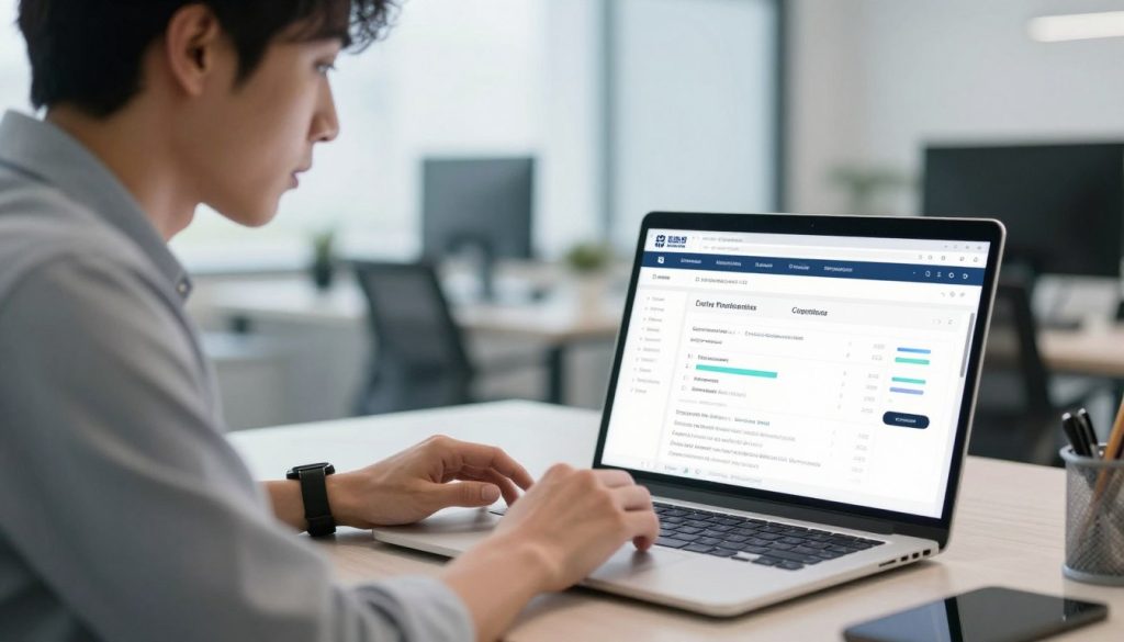 Marketing manager reviewing automated email campaign performance