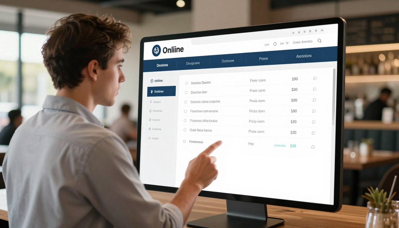 Online ordering system for restaurants on a hospitality dashboard
