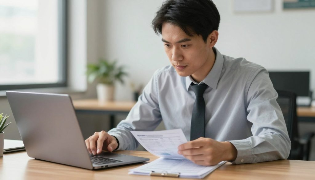 Restaurant manager reviewing supplier pricing and placing orders on laptop