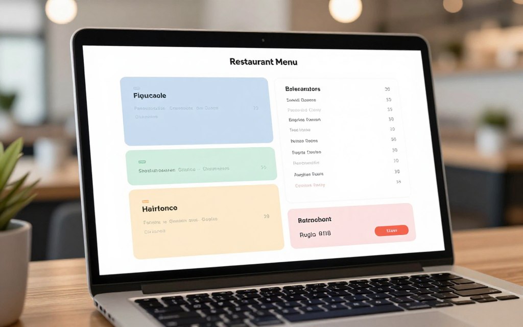 Restaurant menu management screen
