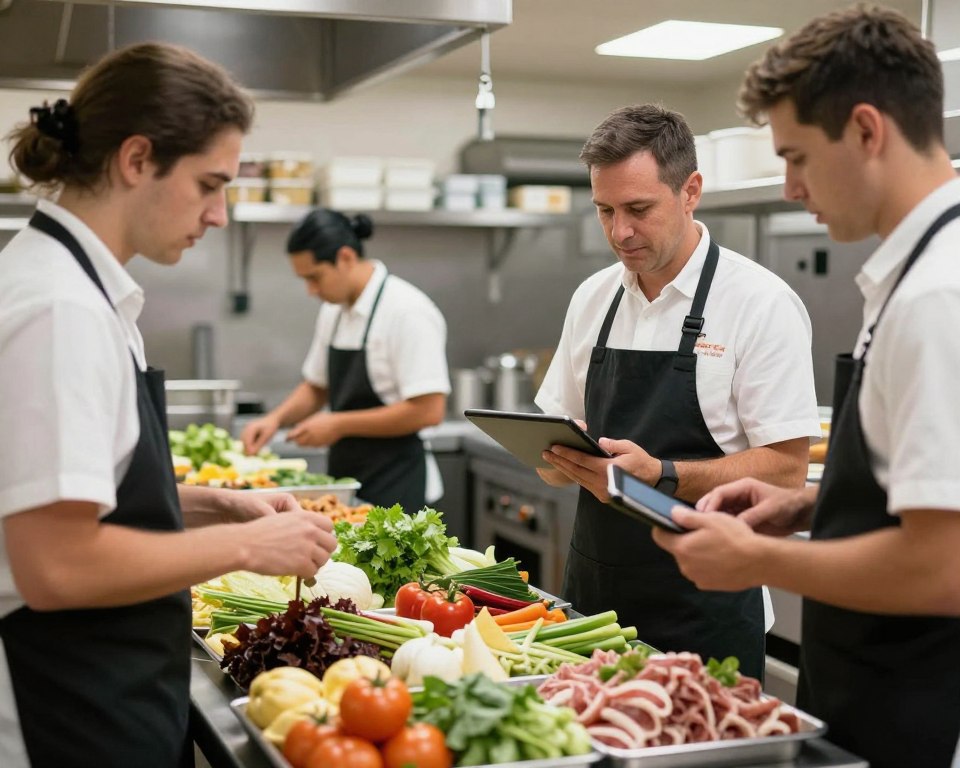 restaurant team managing supplier orders and inventory